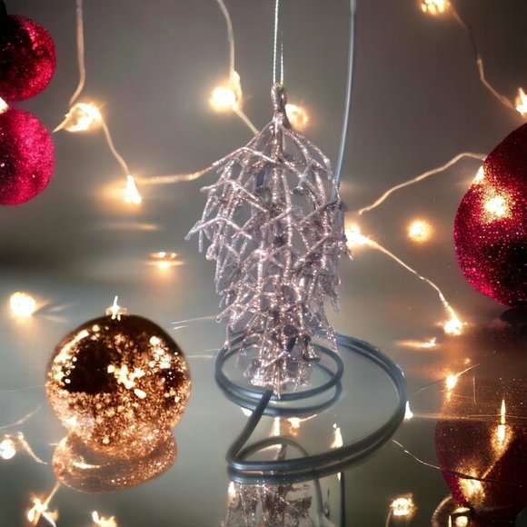 Pine Cone Wire Sparkle Ornament - Vintage - Rustic - Country Christmas - Picture 4 of 4